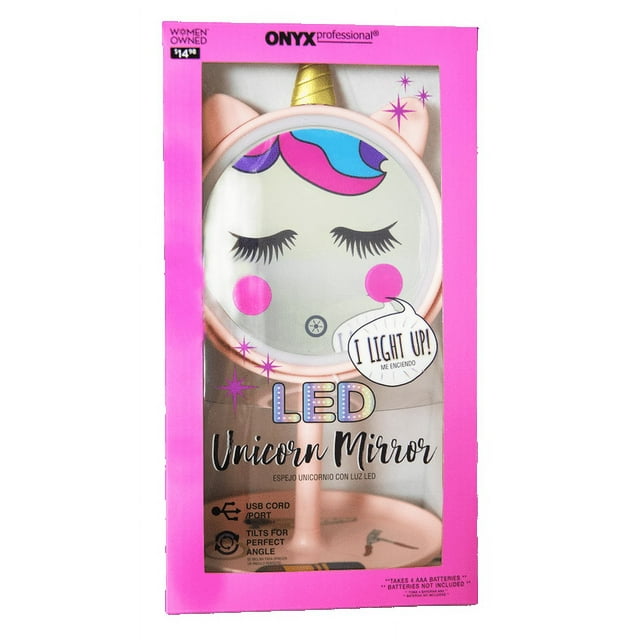 Onyx Professional LED Unicorn Mirror Makeup Organizers, Multicolor