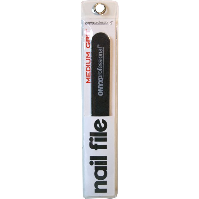 Onyx Professional Medium Grit Nail File, Black