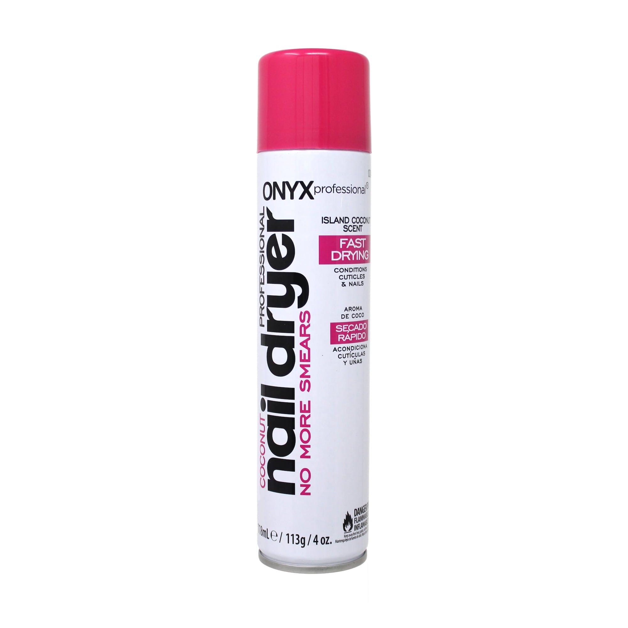 Onyx Professional Nail Dry Spray, Coconut Scented, 4 oz Aerosol Can