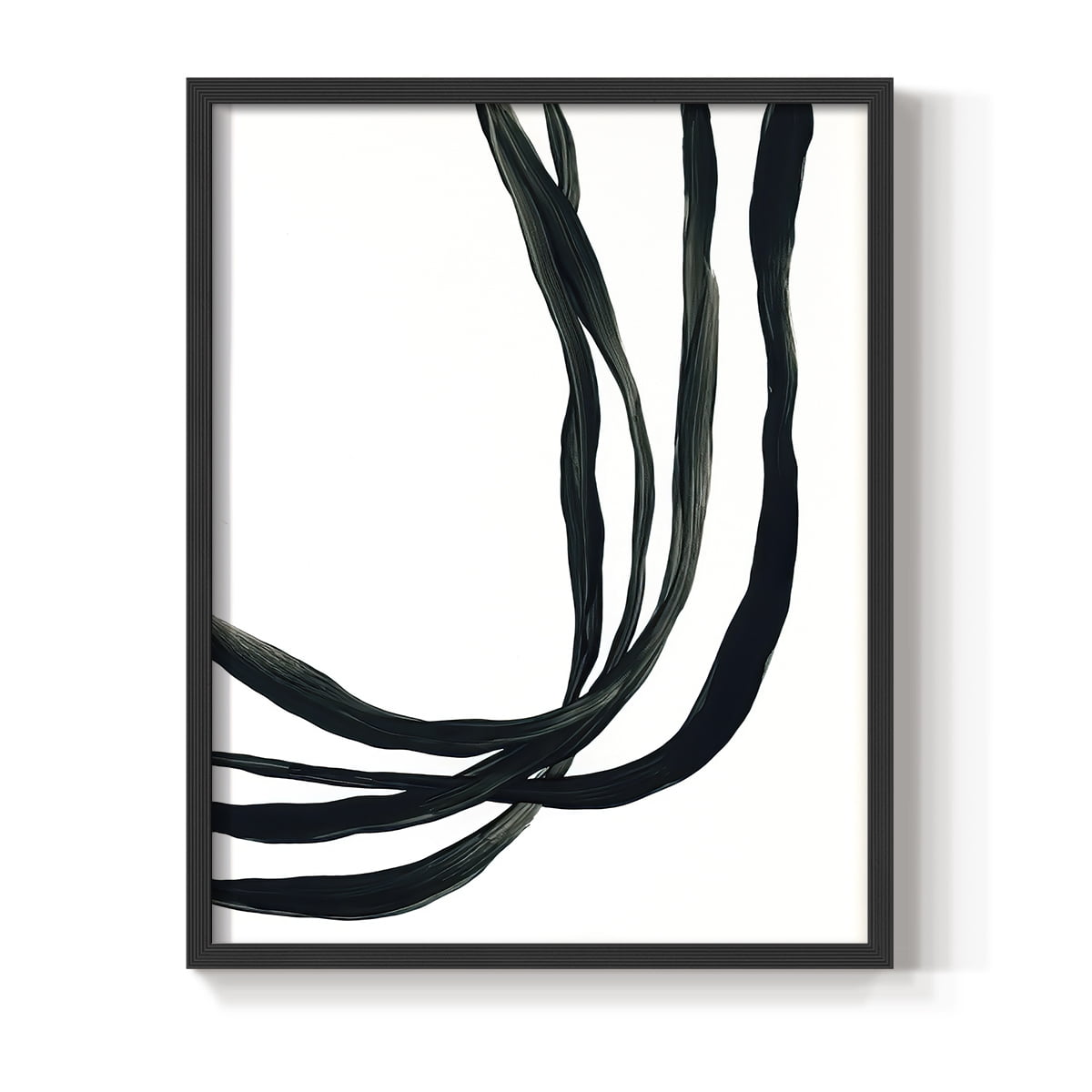 Onyx Ribbon I in Black Solid Wood 16 x 20 Framed Print