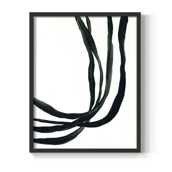 Onyx Ribbon I in Black Solid Wood 8 x 10 Framed Print