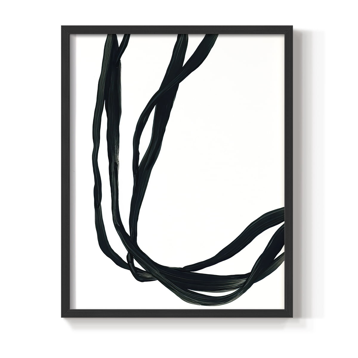 Onyx Ribbon II in Black Solid Wood 11 x 14 Framed Print