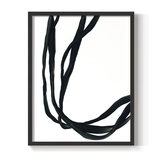 Onyx Ribbon II in Black Solid Wood 8 x 10 Framed Print