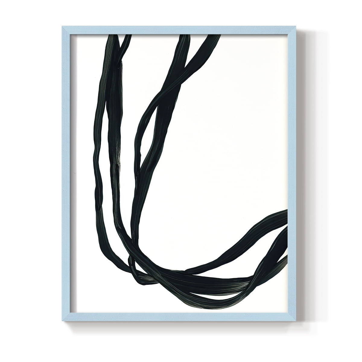 Onyx Ribbon II in Blue Solid Wood 11 x 14 Framed Print