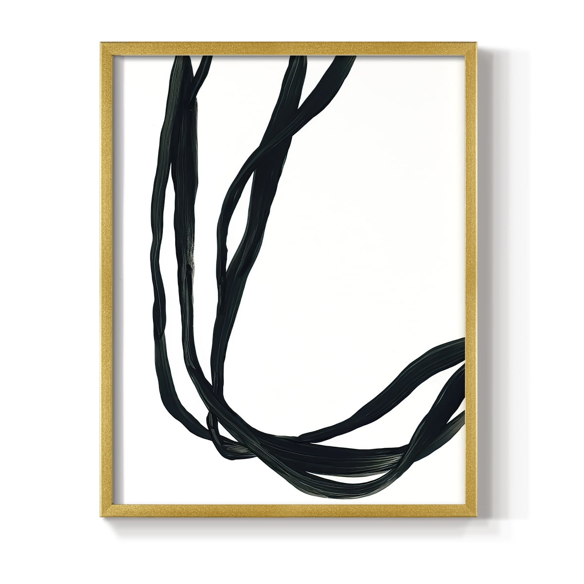 Onyx Ribbon II in Gold Solid Wood 16 x 20 Framed Print