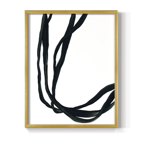 Onyx Ribbon II in Gold Solid Wood 8 x 10 Framed Print