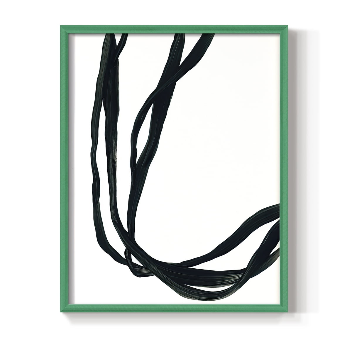 Onyx Ribbon II in Green Solid Wood 8 x 10 Framed Print
