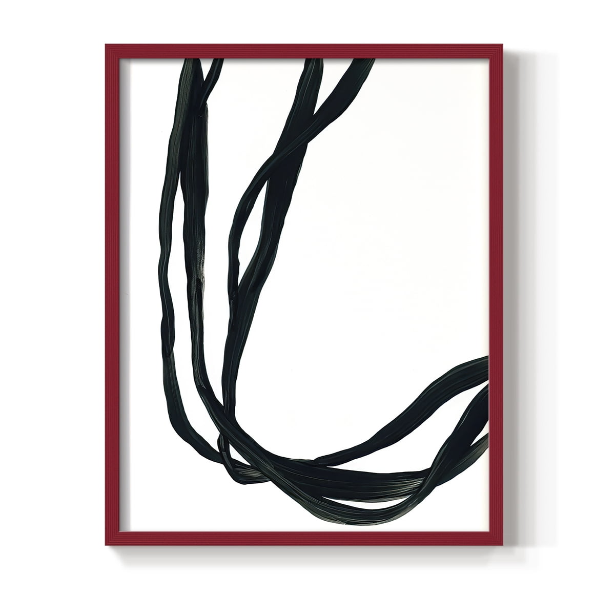 Onyx Ribbon II in Red Solid Wood 8 x 10 Framed Print
