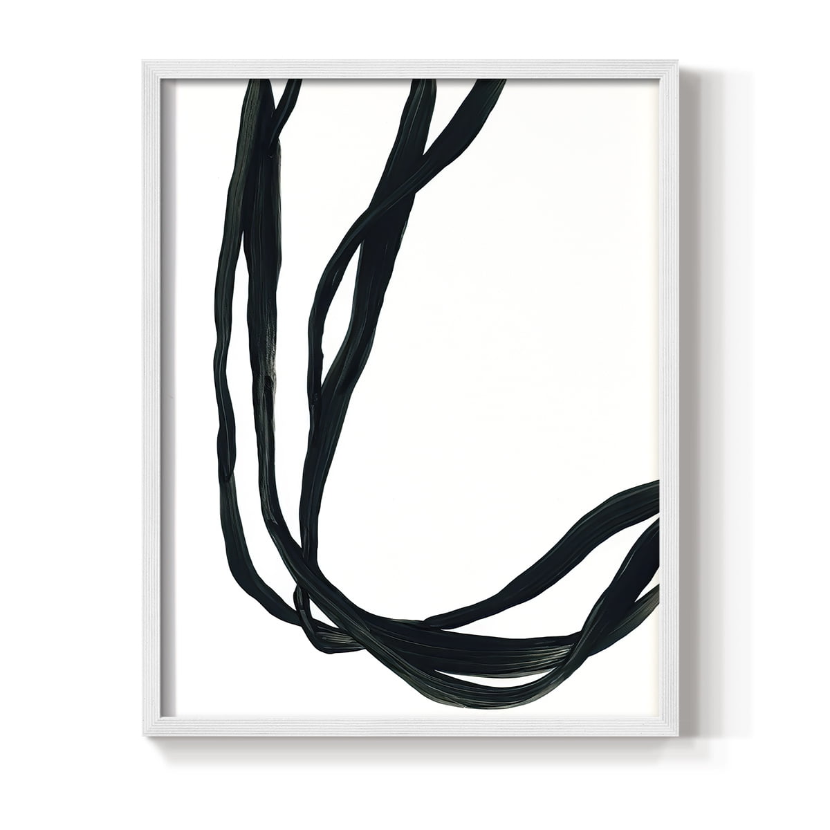 Onyx Ribbon II in White Solid Wood 8 x 10 Framed Print