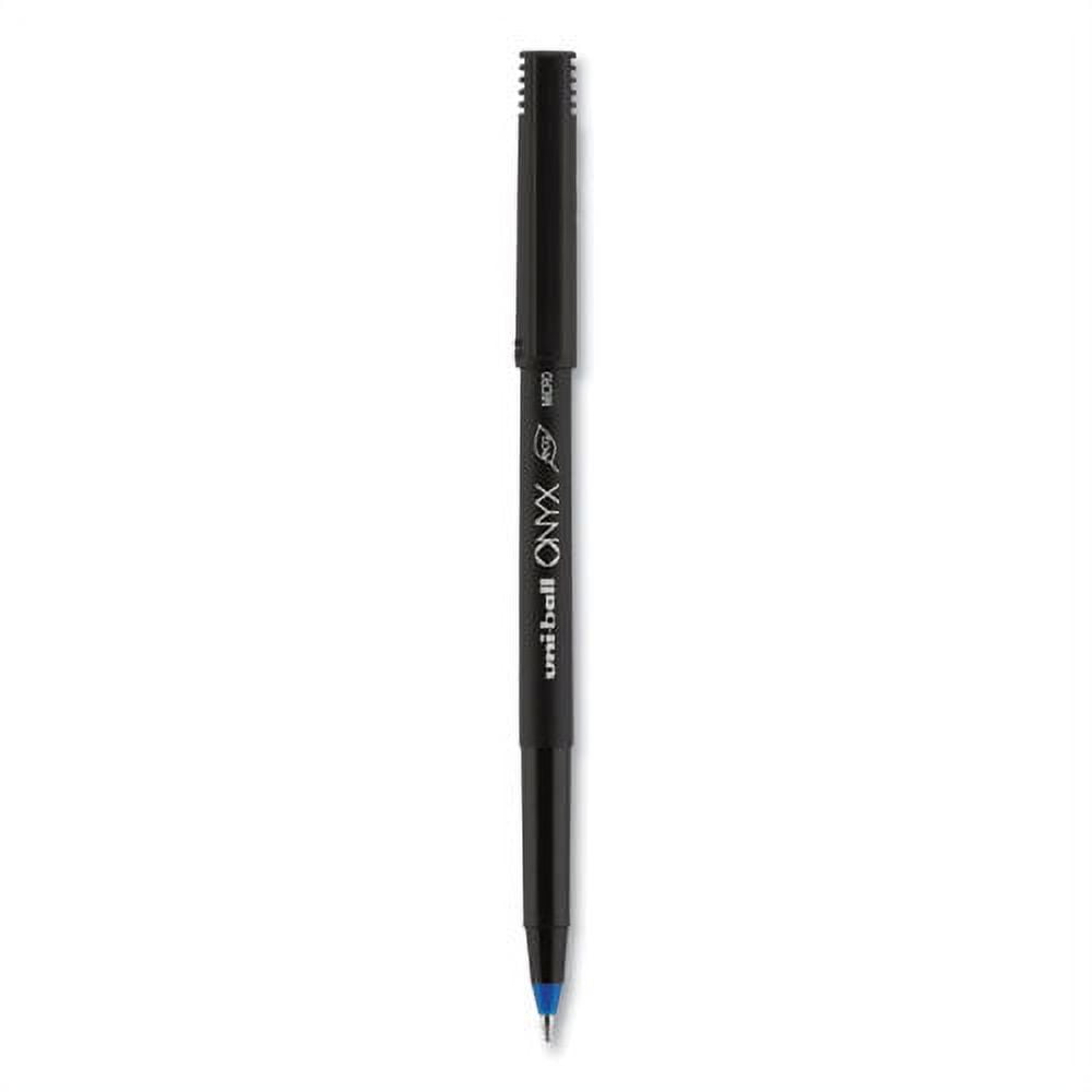 "Onyx Roller Ball Pen, Stick, Micro 0.5 Mm, Blue Ink, Black Matte Barrel, Dozen | Bundle of 2 Dozen"