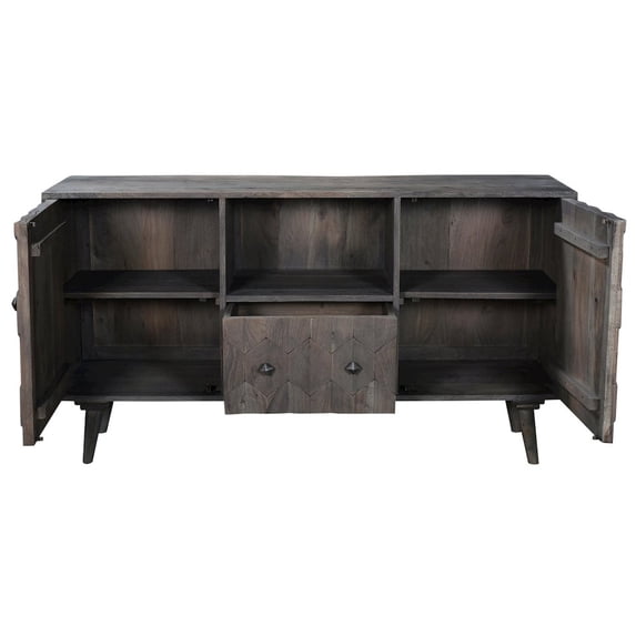 Onyx Solid Wood Media Cabinet in Gray
