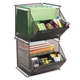 thumbnail image 1 of Safco Onyx Stackable Mesh Storage Bins in Black, 1 of 2