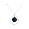 thumbnail image 1 of Onyx Sterling Silver Circle Pendant, 18", 1 of 1