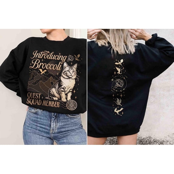 Onyx Storm Broccoli Cat Sweatshirt, The Quest Squad Fourth Wing Series T Shirt For Fan, Dragon Rider Ridoc Gamlyn Tee, Bookish