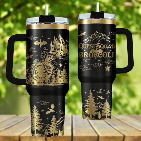 Onyx Storm Engraved Tumbler 40oz, Dark Aesthetic Stainless Steel Cup, Fourth Wing Drinkware, Quest Squad Tumbler, Moody Tumbler for Her