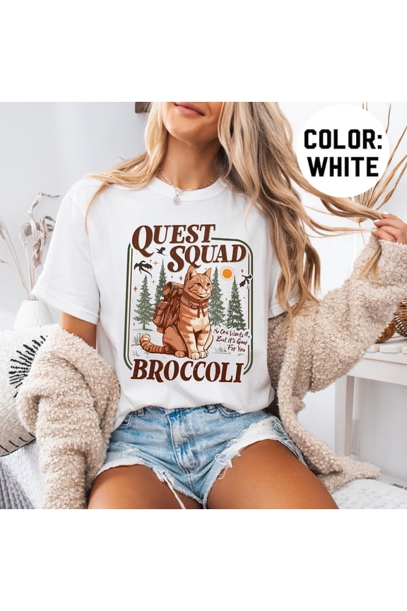 Onyx Storm Quest Squad Broccoli Shirt, Broccoli Cat Shirt, Ridoc Romantasy Fan Shirt, Dragon Rider Tee, Bookworm Gifts