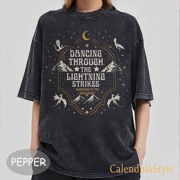 Onyx Storm Shirt, Dancing Through The Lightning Strikes, Fourth Wing Dragon Shirt, Dragon Lover Gift, Fourth Wing Inspired Tee, Fly Or Die