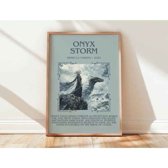Onyx Storm by Rebecca Yarros Book Poster, Fantasy Literary Wall Art, Bookish Gift, Reading Nook Print UNFRAMED
