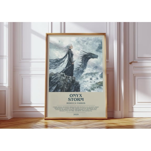 Onyx Storm by Rebecca Yarros Modern Book Print Poster, Fantasy Literary Art, Reader Gift, Bookshelf Decor UNFRAMED