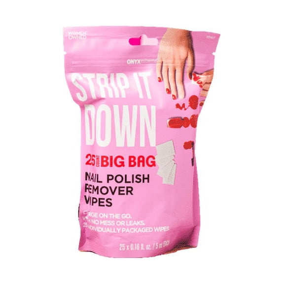 Onyx Strip it Down Nail Polish Remover Wipes, 25ct