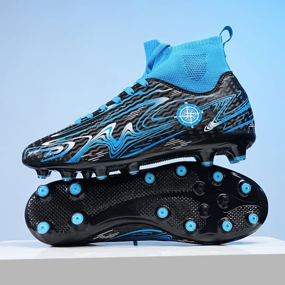 OnyxTrek Kids High Top Soccer Cleats AG Artificial Ground Boys Girls Lightweight Youth Soccer Shoes for Training and Match Play