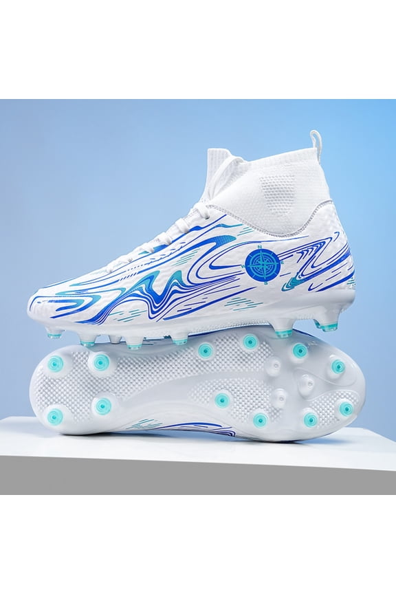 Kids High Top Soccer Shoes Softball Shoes FG AG Boys Girls Football Shoes Lightweight Professional Athletic Training