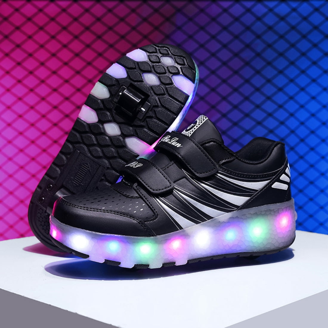Kids’ LED Light-Up Roller Sneakers – 2-in-1 Skating Shoes