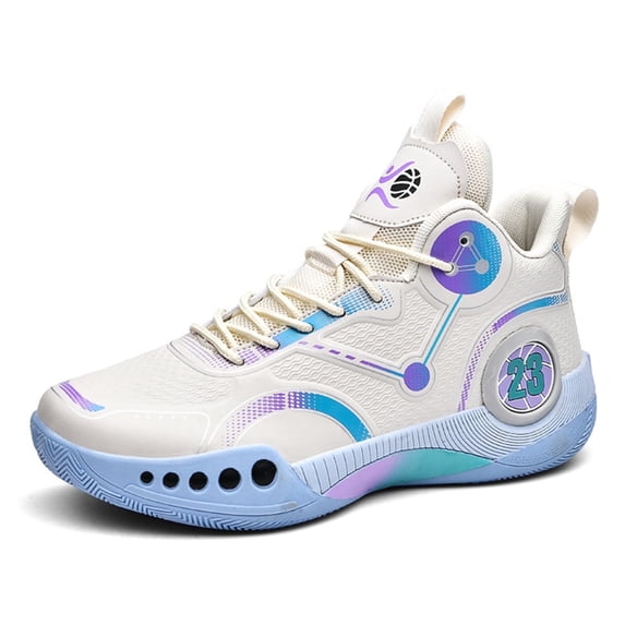 OnyxTrek Men's High-Top Basketball ShoesWear-Resistant and Anti-Slip Soles Running Shoes Graffiti Design Fashionable Sports Shoes