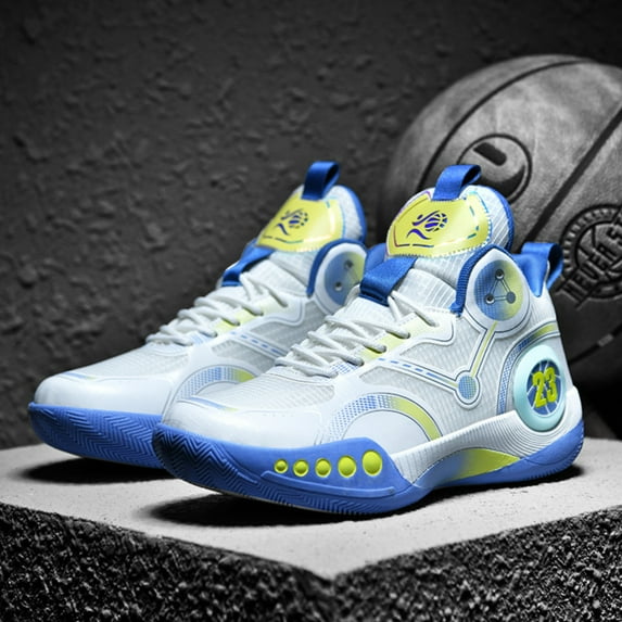 OnyxTrek Men's High-Top Basketball ShoesWear-Resistant and Anti-Slip Soles Running Shoes Graffiti Design Fashionable Sports Shoes