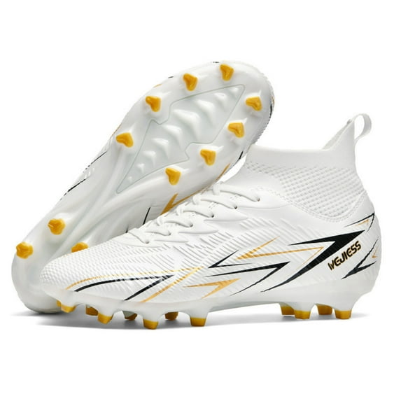 OnyxTrek Men's High Top Soccer Shoes FG Long Spikes Adult Football Shoes Lightweight Professional Athletic Training