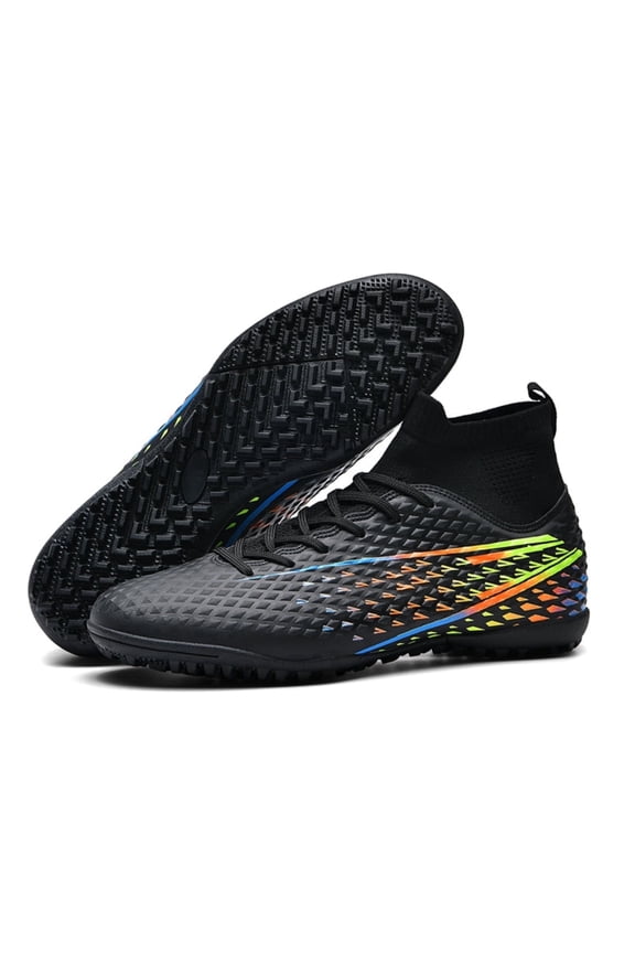 Men's High Top Soccer Shoes AG/TF Long Spikes Adult Football Shoes Lightweight Professional Athletic Training
