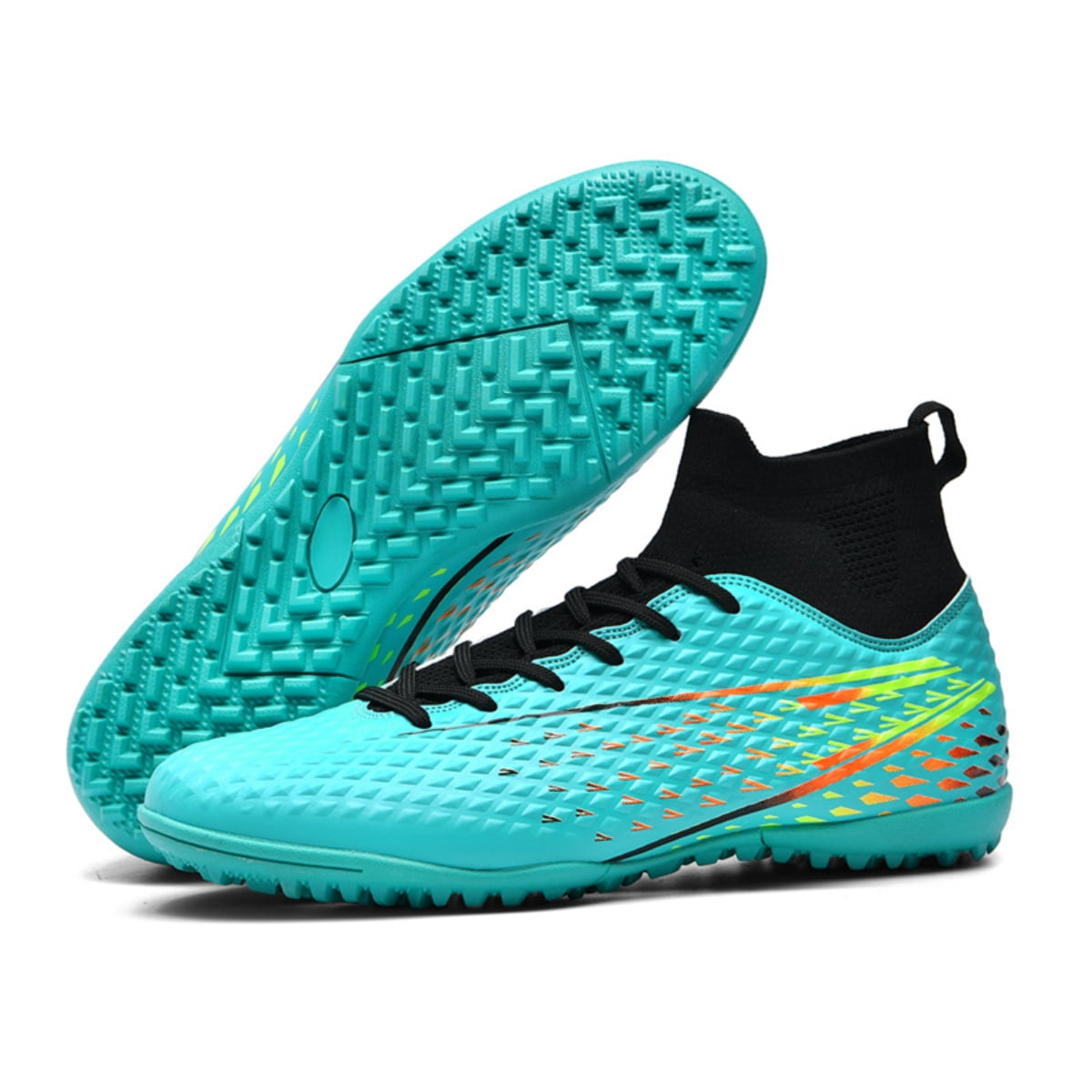 Men\'s High-Top Soccer Cleats Lace-Up Indoor TF Spikes Training Boots Professional Men main image 2