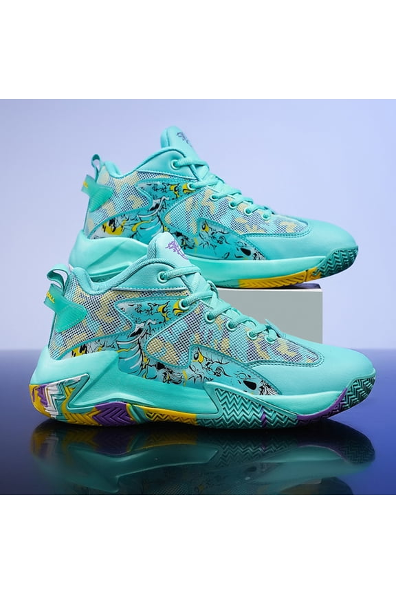 Mens Basketball Shoes Breathable Indoor Athletic Shoes Youth Outdoor Fashion Sneakers Comfortable Basketball Shoes for Boys