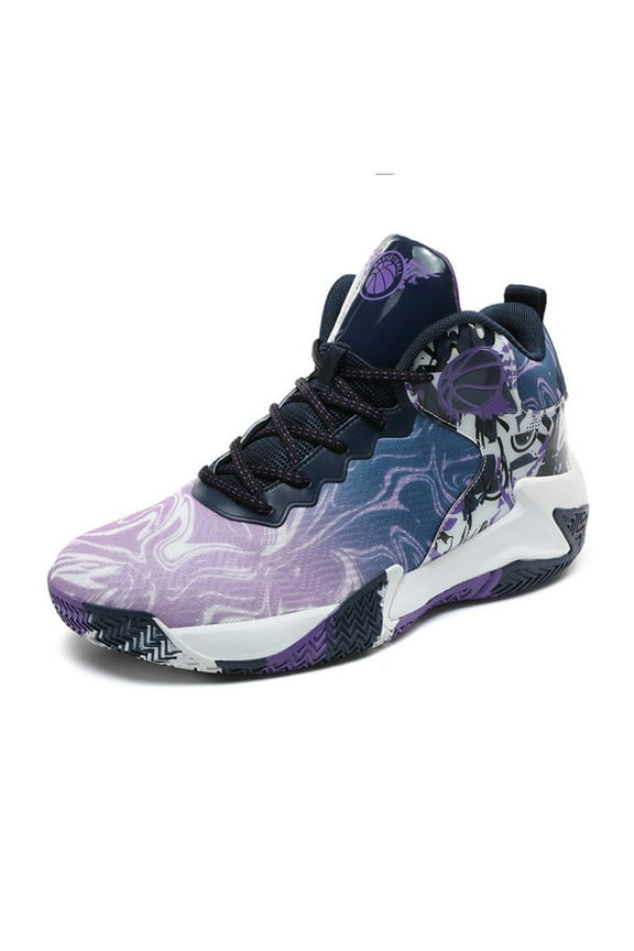 Mens Basketball Shoes Fashion Non-Slip Lightweight Breathable Outdoor Sneakers Cushioning Workout Shoes for Running Walking Sports Training