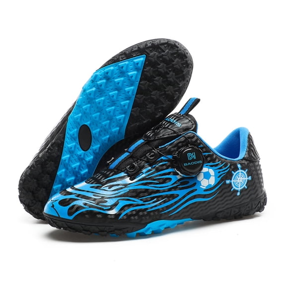 OnyxTrek Unisex-Child Baseball Cleats Kids Softball Shoes New Style Twist Buckle No-Tie Children's Soccer Shoes for Boys Girls Easy to Wear Sports Footwear