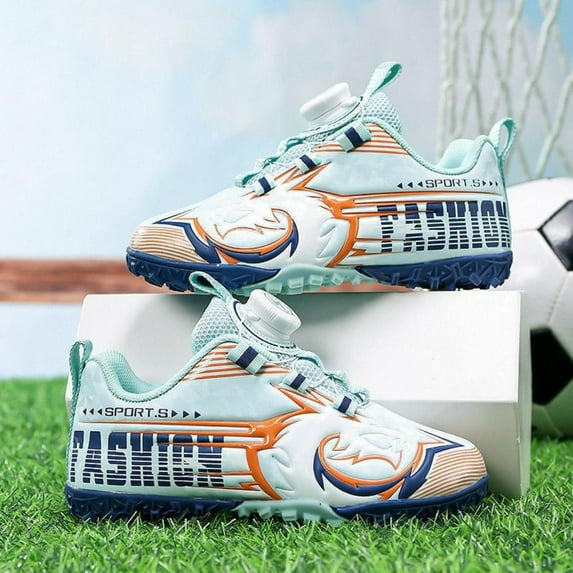 OnyxTrek Unisex-Child Baseball Cleats Kids Softball Shoes Twist Buckle No-Tie Children's Soccer Shoes for Boys Girls Easy to Wear Sports Footwear