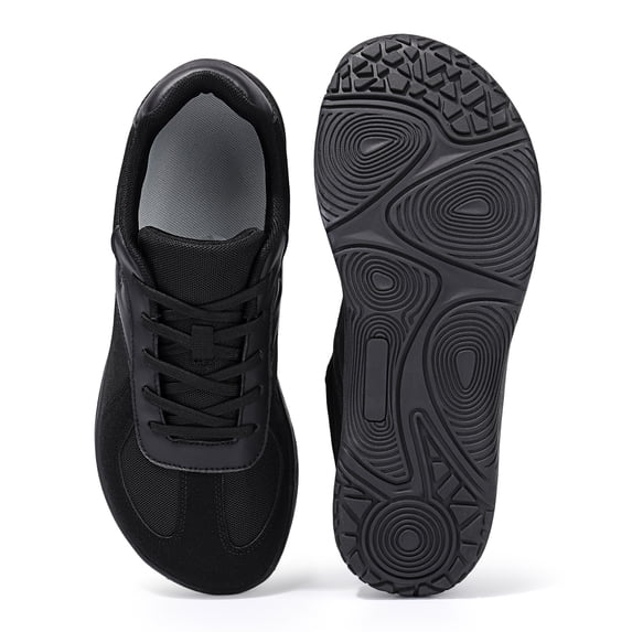 OnyxTrek Unisex Wide Toe Box Walking Shoes, Lightweight Breathable Mesh Sneakers | Black, 5.5 Men
