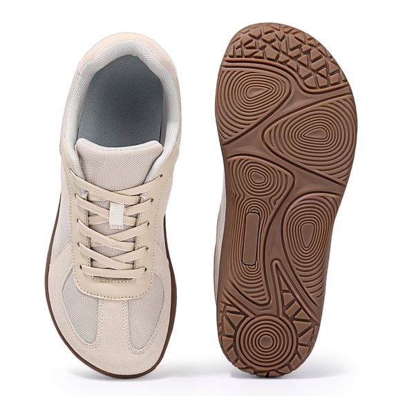 OnyxTrek Unisex Wide Toe Box Walking Shoes, Lightweight Breathable Mesh Sneakers | Khaki, 12 Men