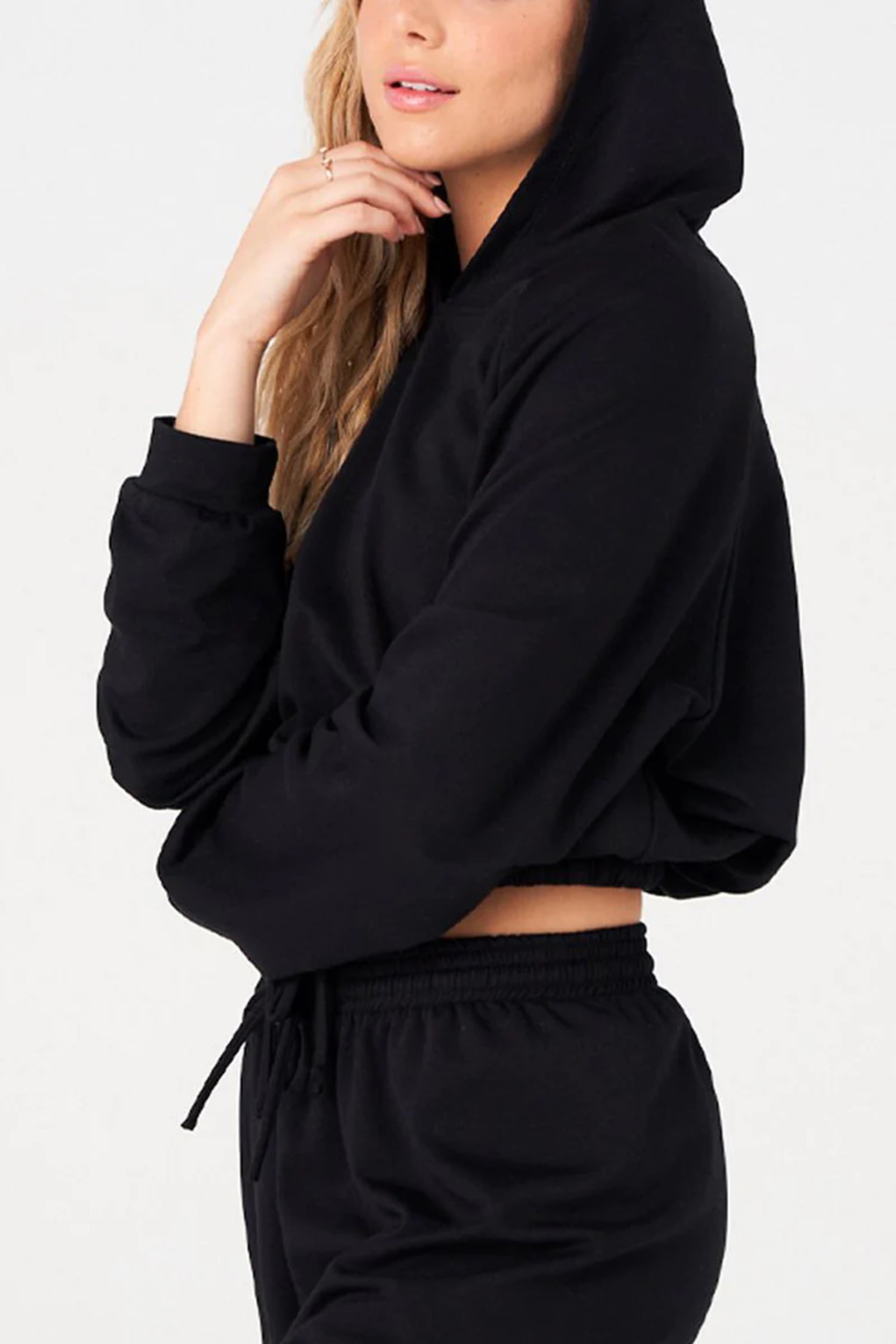 Cropped hoodie with cinched waist hotsell