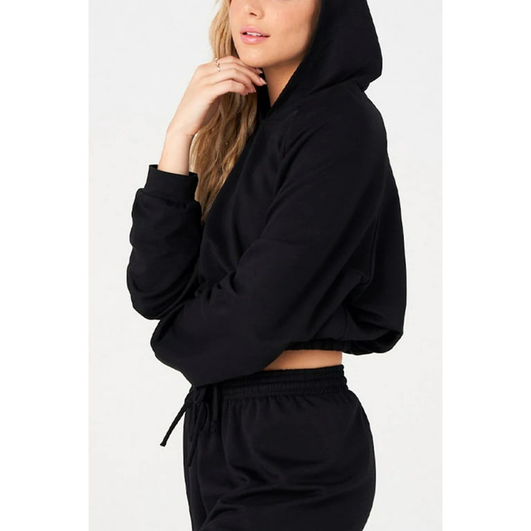 Cropped hoodie with drawstring waist DIY - Adopt Your Clothes