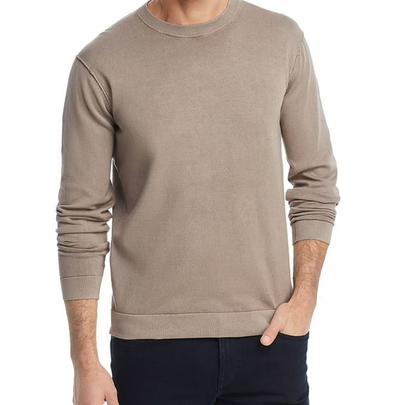 Oobe Brand Mens Crewneck Pullover Sweater, Brown, Large