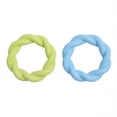 thumbnail image 1 of Oodles 2-Piece Durable Rubber Twisted Ring Dog Toy Variety pack, Blue and Yellow, One Size, 1 of 8