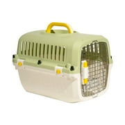 Oodles 20" Plastic Travel Pet Kennel with Clip On Bowl, Green