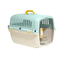 Oodles 24" Plastic Travel Pet Kennel, with Clip On Bowl, Blue