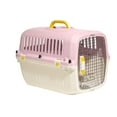 thumbnail image 1 of Oodles 24" Plastic Travel Pet Kennel, with Clip On Bowl, Pink, 1 of 10