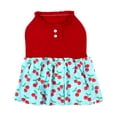 thumbnail image 1 of Oodles Blue Cherries Ruffled Spring Dog Dress, XS, 1 of 8