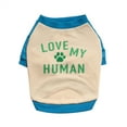 thumbnail image 1 of Oodles Blue Love My Human Spring Raglan Dog T-Shirt, XS, 1 of 11