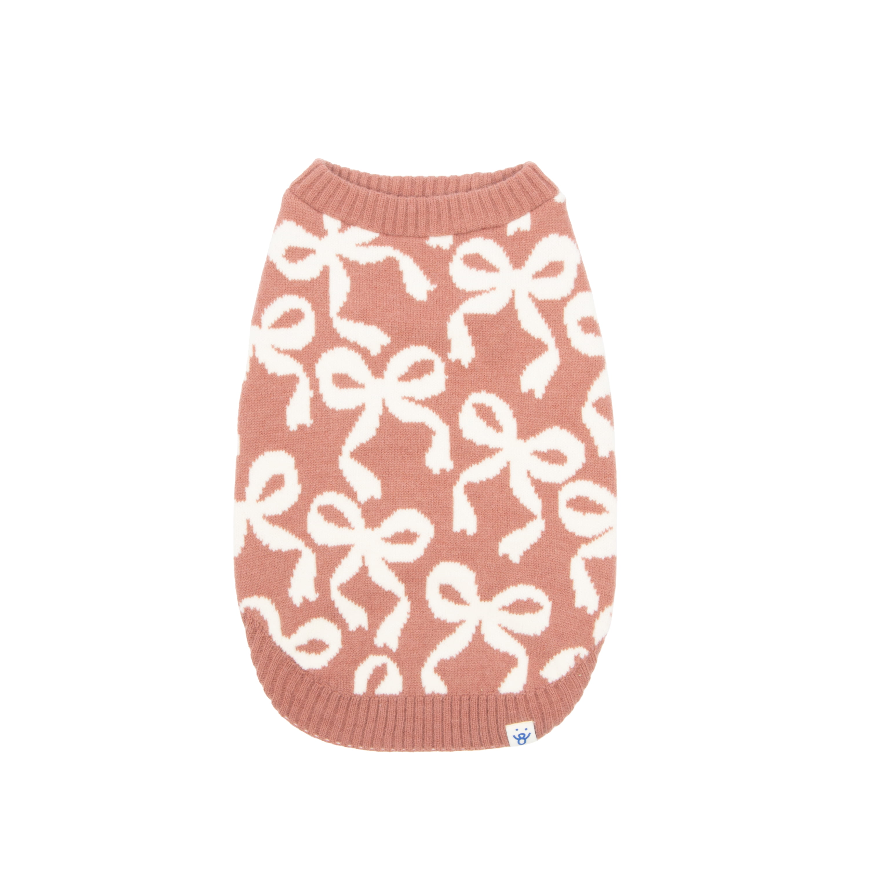 Oodles Bow Jacquard Fall Dog Sweater, Red, XL