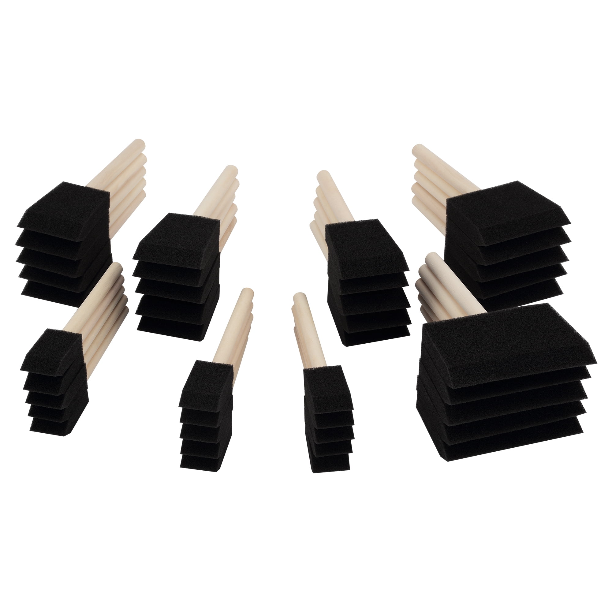 Oodles of Brushes 40 Assorted Sizes Foam Brushes Bulk - Economical brushes for Art, Craft, Hobby, and Home - Perfect For Painters, Students, Arts & Crafts, & More!