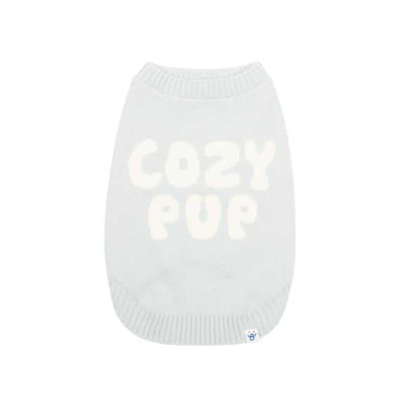 Oodles Cozy Pup Fall Dog Sweater, Blue, Small